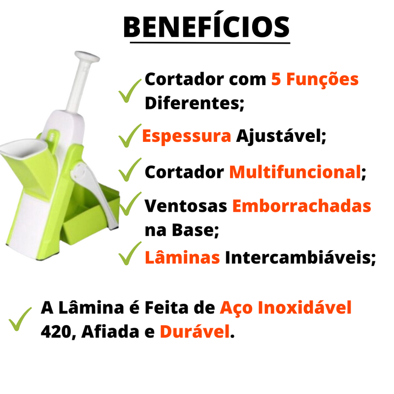Ralador Fatiador Cortador De Legumes Verduras Frutas Multifuncional REFORÇADO