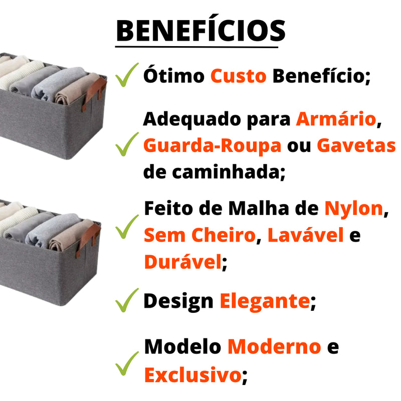 Caixa Organizadora Dobrável 25L com Alças – Kit com 2, 4, 6, 8 ou 10 Unidades para Organizar com Estilo e Economia de Espaço!