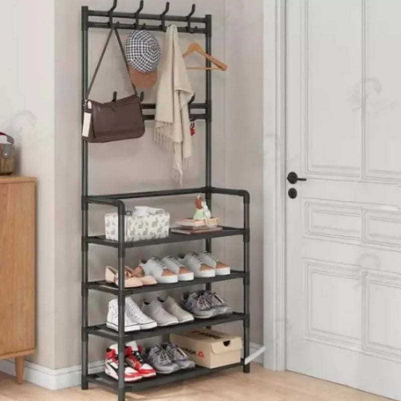 Sapateira com Cabideiro 4 Andares – Organize 12 Pares + Roupas e Acessórios em um Só Lugar!