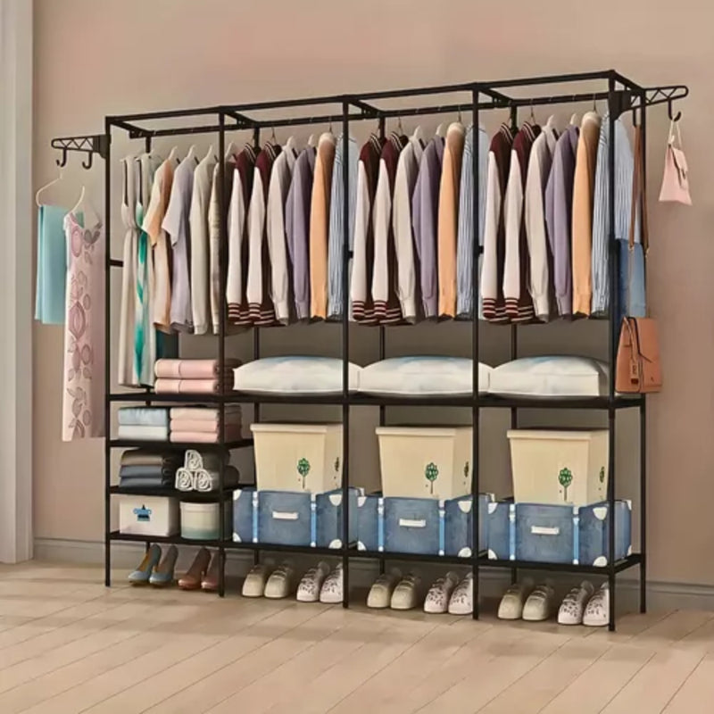 Arara Cabideiro com Sapateira e 10 Prateleiras – 4 Colunas, Super Resistente e Espaçosa para Closet e Quarto!