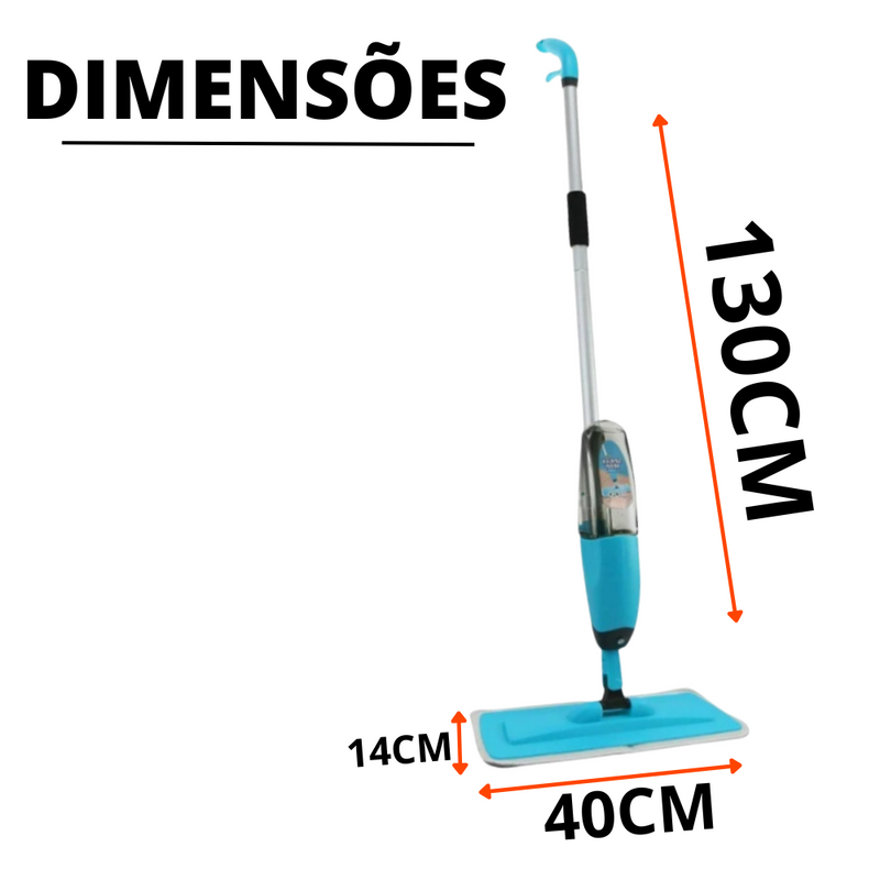 Mop Spray 3 em 1 com Reservatório 400ml – Limpeza Rápida e Eficiente: Lava, Enxágua e Seca Sem Esforço!