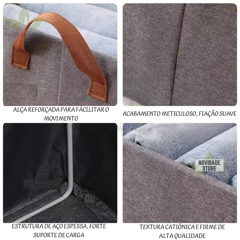 Caixa Organizadora Dobrável 25L com Alças – Kit com 2, 4, 6, 8 ou 10 Unidades para Organizar com Estilo e Economia de Espaço!