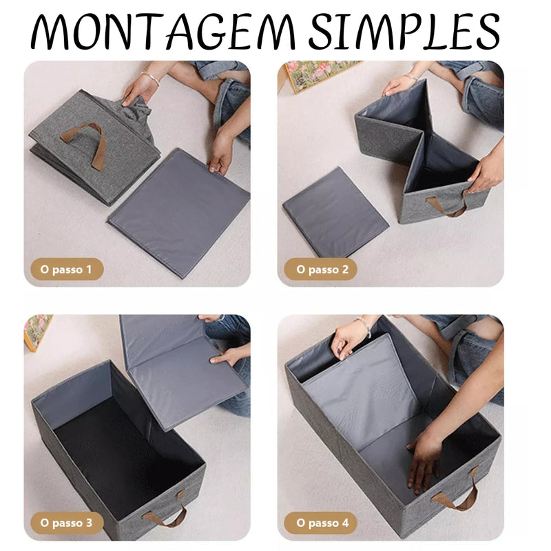 Caixa Organizadora Dobrável 25L com Alças – Kit com 2, 4, 6, 8 ou 10 Unidades para Organizar com Estilo e Economia de Espaço!
