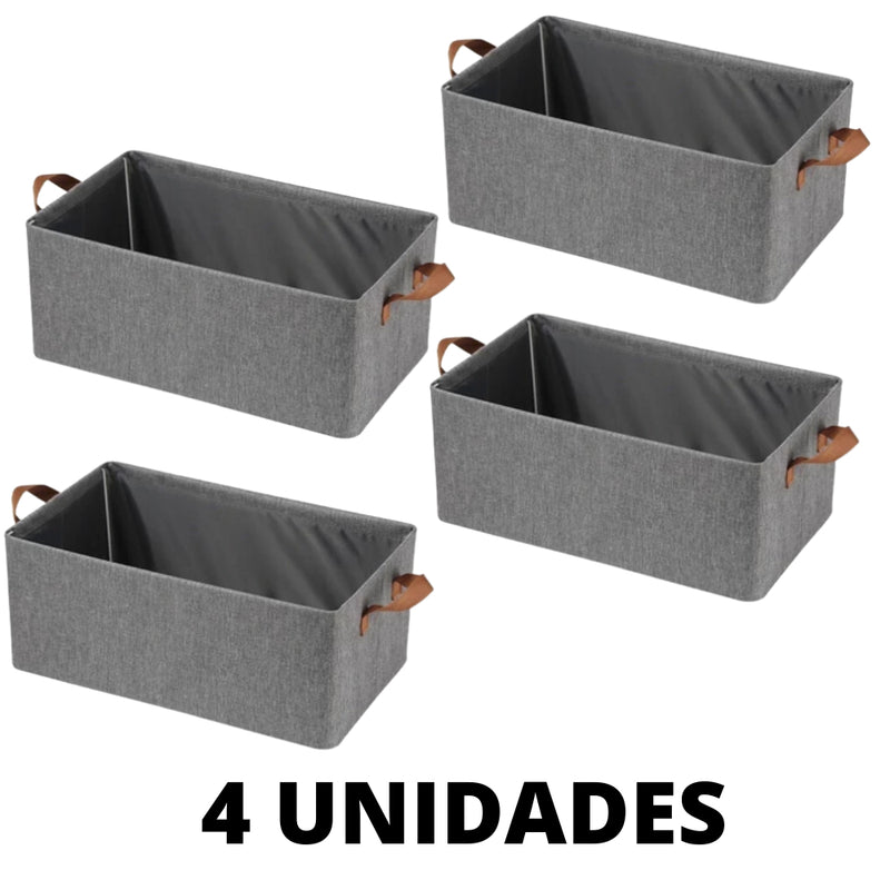 Caixa Organizadora Dobrável 25L com Alças – Kit com 2, 4, 6, 8 ou 10 Unidades para Organizar com Estilo e Economia de Espaço!