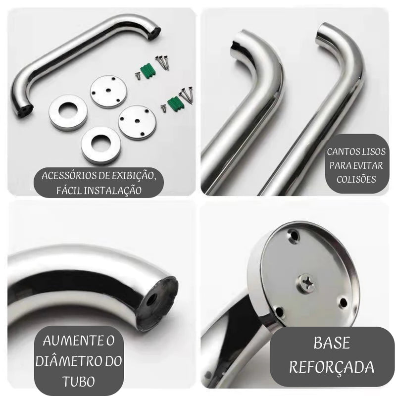 Barras de Apoio para Banheiro 80cm Inox – Segurança para Idosos, Vaso Sanitário e Corredores - Kit 2 ou 4