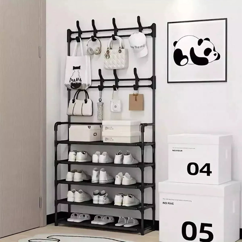 Sapateira com Cabideiro 4 Andares – Organize 12 Pares + Roupas e Acessórios em um Só Lugar!